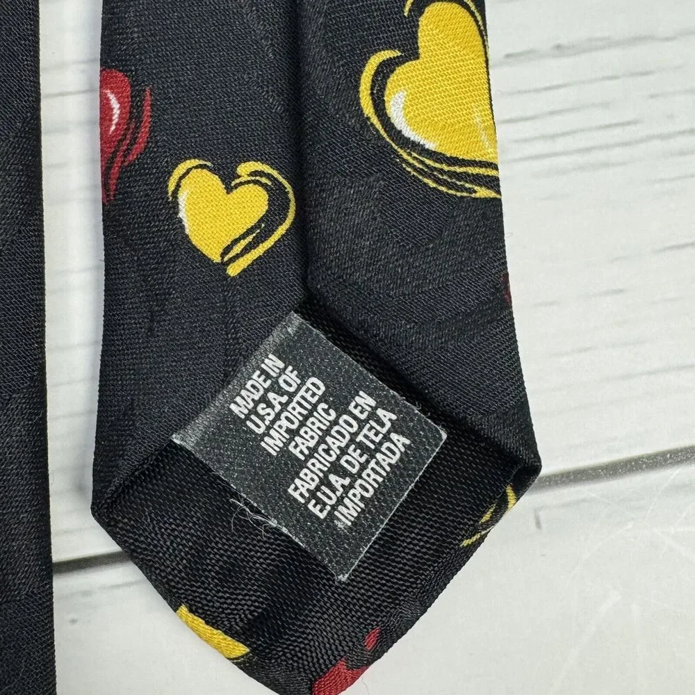 Pet Love‎ Hallmark Men's Necktie Tie Polyester Jacquard Dalmatian Dog Hearts EUC